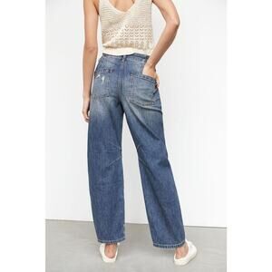 Women's Anthropologie Pilcro The Arch Barrel Leg Tapered Denim Jeans Mid Rise 31